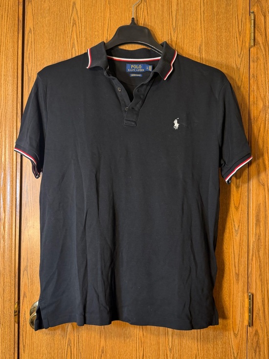 Ralph Lauren Other - Ralph Lauren Black Polo with White Embroidered Logo and Red-Trim Collar